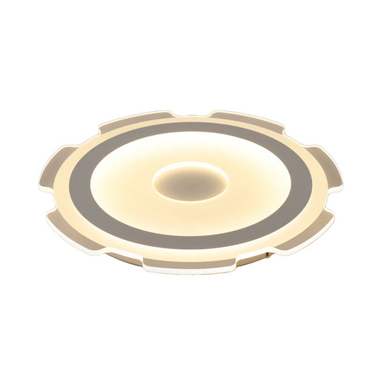 Modern Acrylic Led Flush Mount Light - 16.5’/20.5’/24.5’ Wide Warm/White Perfect For Living Rooms