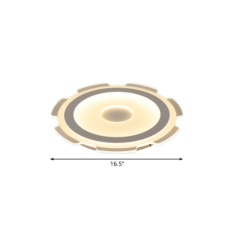 Modern Acrylic Led Flush Mount Light - 16.5’/20.5’/24.5’ Wide Warm/White Perfect For Living Rooms