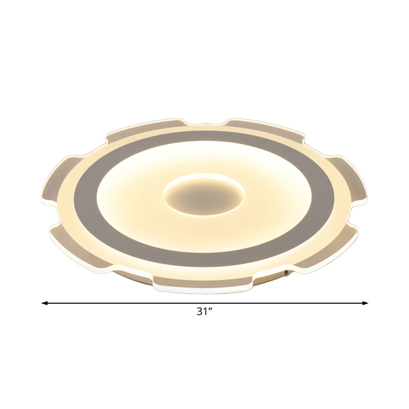 Modern Acrylic Led Flush Mount Light - 16.5’/20.5’/24.5’ Wide Warm/White Perfect For Living Rooms