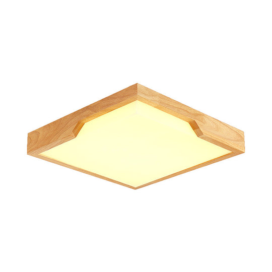 Modern Wooden Led Ceiling Lamp - Single Light Flush Mount Fixture (3 Sizes: 16’/19.5’/23.5’)