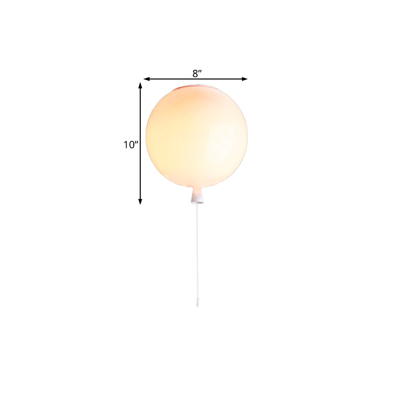 Modernist Style Balloon Shade Suspension Lamp - 8/10 Width White Ceiling For Living Room