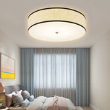 Minimalist Fabric Drum Ceiling Mounted Light - Led White Flush Mount Lamp (16/19.5/23.5 Dia) / 16