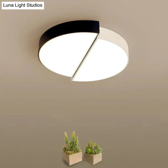 11’/19’/23’ Nordic Acrylic Led Ceiling Lamp - Black-White Flush Mount For Bedroom White / 11’