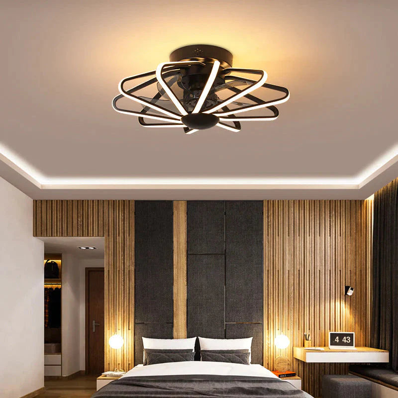 110V Lampe Creative Restaurant Ventilateur Lampe Salon Chambre Plafonnier Intégré