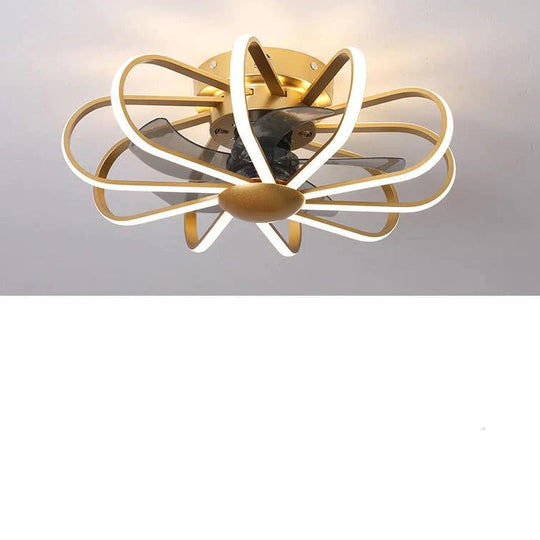 110V Lampe Creative Restaurant Ventilateur Lampe Salon Chambre Plafonnier Intégré