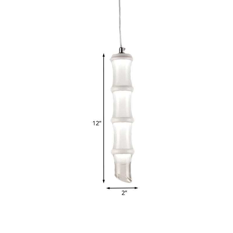 Modern Led Acrylic Bamboo Pendant Light In Warm/White