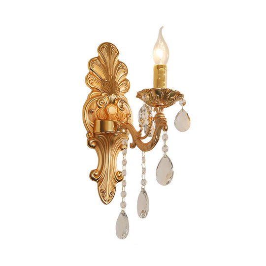 Mid Century Gold Finish Wall Mount Candelabra Lamp