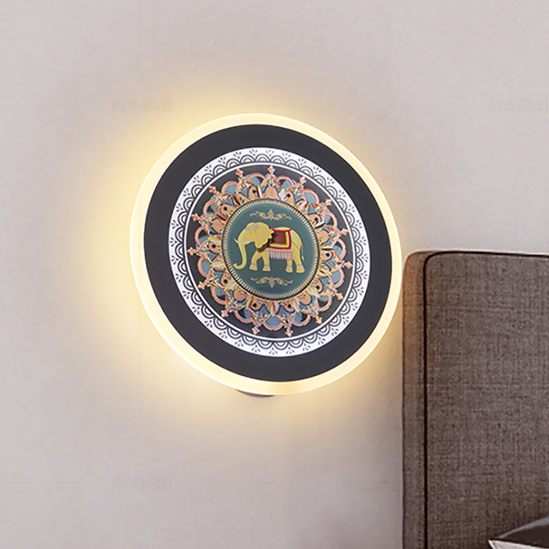 Blue Elephant Wall Lamp: Moroccan-Inspired Led Fixture For Bedside Or Mural
