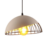 12’/14’ Retro Style Hanging Pendant Light With Metal Bowl Design - Black/Gray Finish For Dining