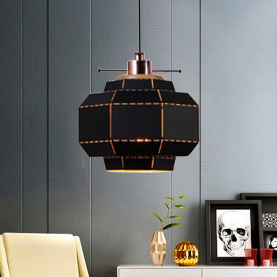 Modern Metal And Wood Pendant Light With Cylinder/Diamond Shade - 1 Black/White Black / B
