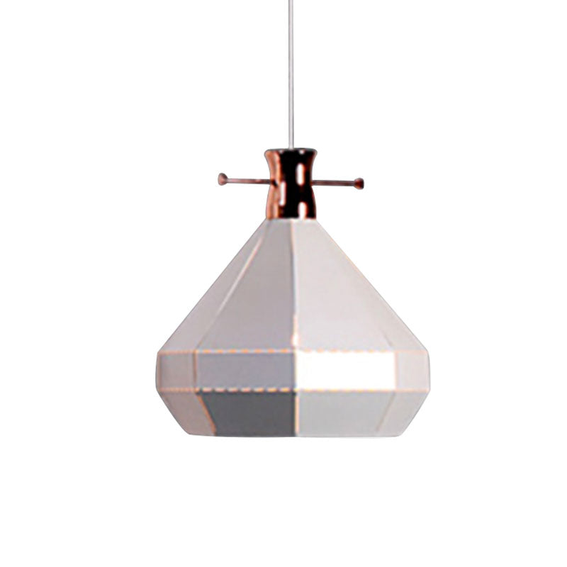 Modern Metal And Wood Pendant Light - Cylinder/Diamond Shade 1 Black/White