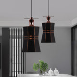 Modern Metal And Wood Pendant Light - Cylinder/Diamond Shade 1 Black/White