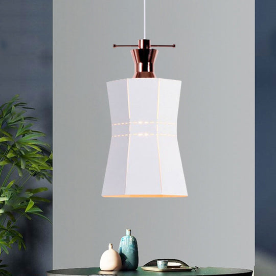 Modern Metal And Wood Pendant Light - Cylinder/Diamond Shade 1 Black/White White / D