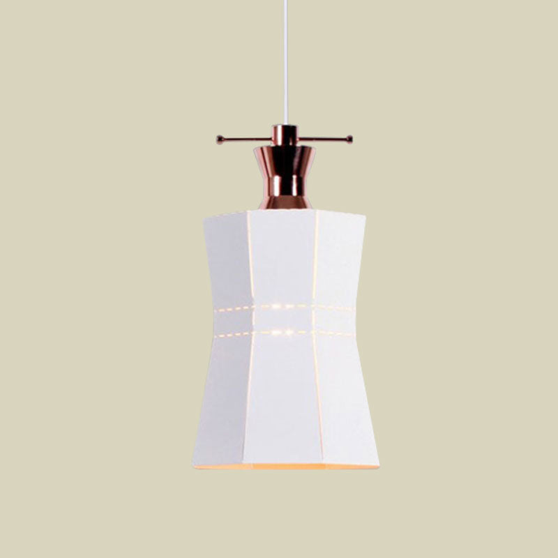 Modern Metal And Wood Pendant Light - Cylinder/Diamond Shade 1 Black/White