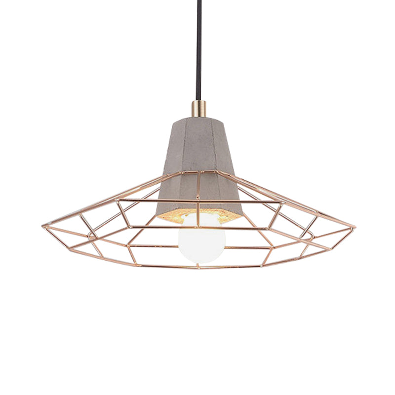 Gold Adjustable Nordic Pendant Light With Caged Design