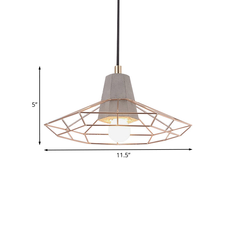 Gold Adjustable Nordic Pendant Light With Caged Design