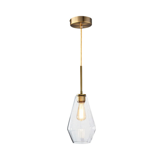 Modern Brass Pendant Light: 4.5/9/12 Wide Glass Shade Hanging Light With Single Lamp Socket - Ideal