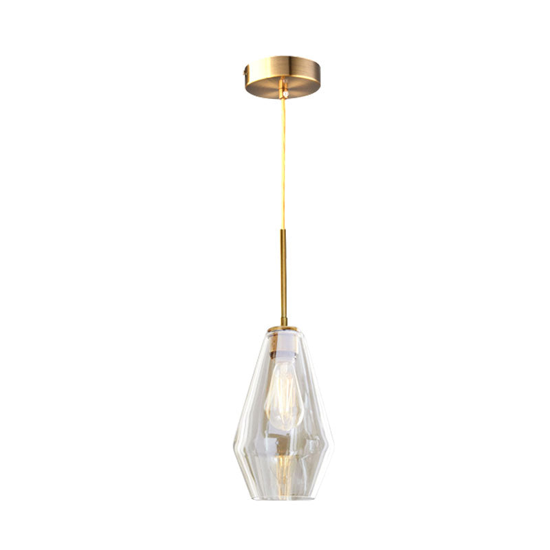 Modern Brass Pendant Light: 4.5/9/12 Wide Glass Shade Hanging Light With Single Lamp Socket - Ideal