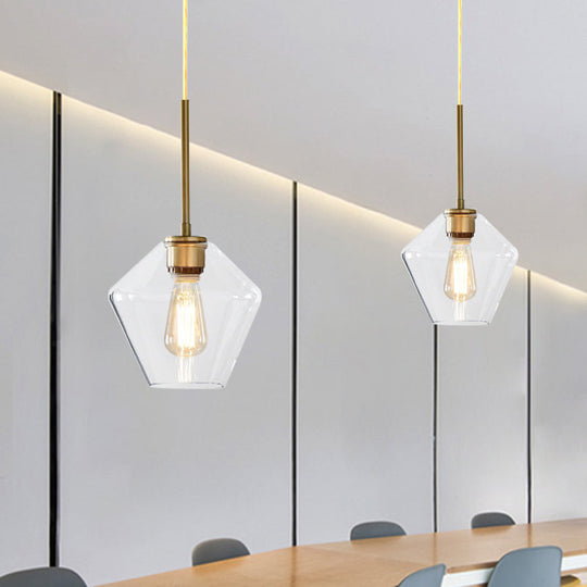 Modern Brass Pendant Light: 4.5/9/12 Wide Glass Shade Hanging Light With Single Lamp Socket - Ideal