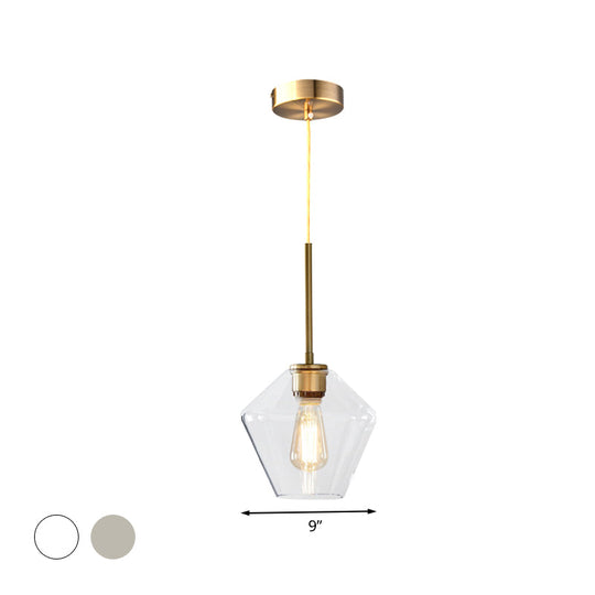 Modern 4.5’/9’/12’ Wide Glass Shade Hanging Pendant Light With Brass Lamp Socket - Perfect