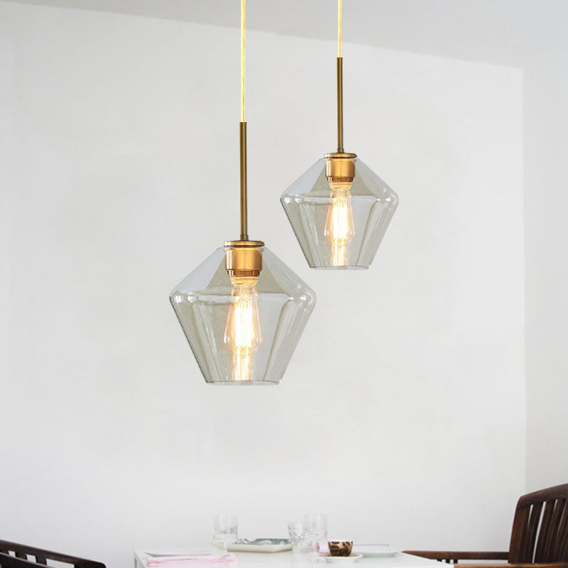 Modern 4.5’/9’/12’ Wide Glass Shade Hanging Pendant Light With Brass Lamp Socket - Perfect