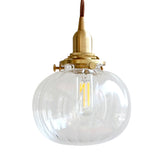Brass Suspension Light - Modern Melon Shape Pendant Lamp For Corridor