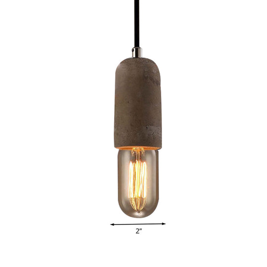 Cement Pendant Lamp - Open Bulb Minimalist Style 1-Light Ideal For Cafes And Restaurants