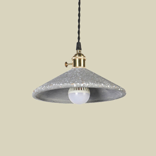 Contemporary Cement Pyramid Suspension Light - Ideal For Workshop And Bar
