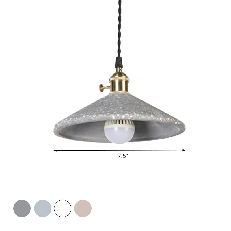 Contemporary Cement Pyramid Suspension Light - Ideal For Workshop And Bar