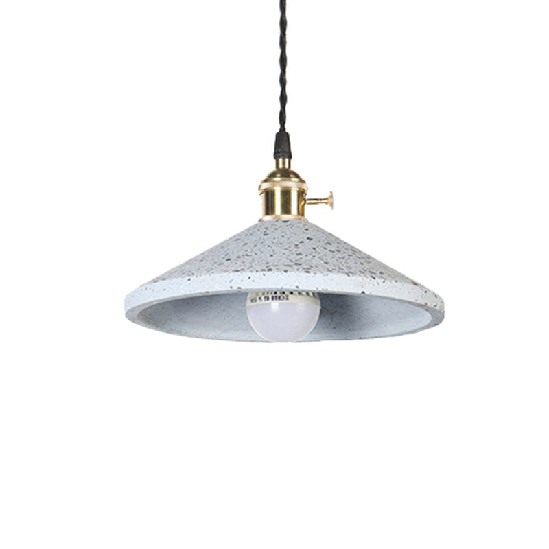 Contemporary Cement Pyramid Suspension Light - Ideal For Workshop And Bar