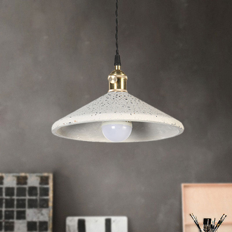 Contemporary Cement Hanging Lamp For Workshop Or Bar White