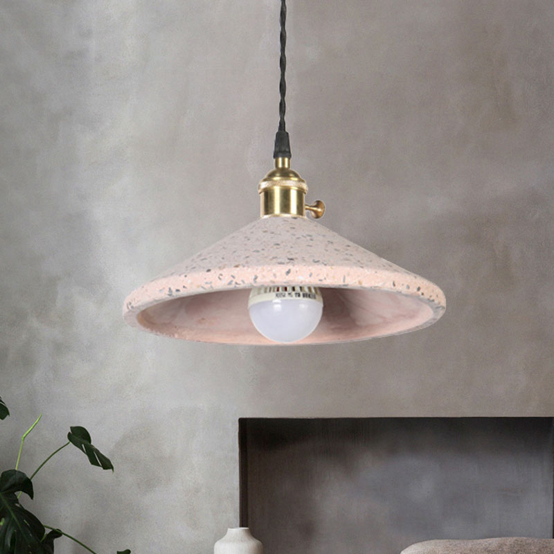 Contemporary Cement Hanging Lamp For Workshop Or Bar Pink