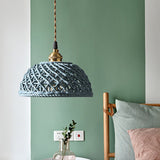 Nordic Grid Dome Hanging Lamp - 6.5/8 Single Bulb Pendant Light For Dining Room Corridor White