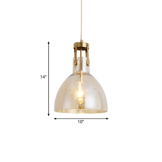 Cognac Glass Drop Pendant Ceiling Lamp For Dining Room Postmodern Single Suspension