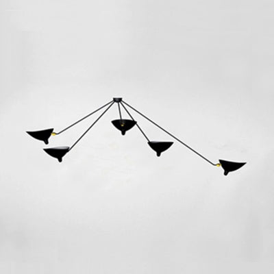 Metal Duckbill Hanging Lamp Post Modern 2/3/5 Lights Black Living Room Chandelier Light 5 / A