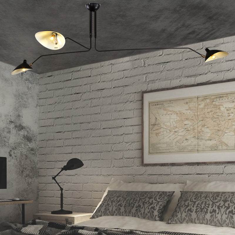 Modern Metal Duckbill Hanging Lamp Black Chandelier With 2/3/5 Lights For Living Room