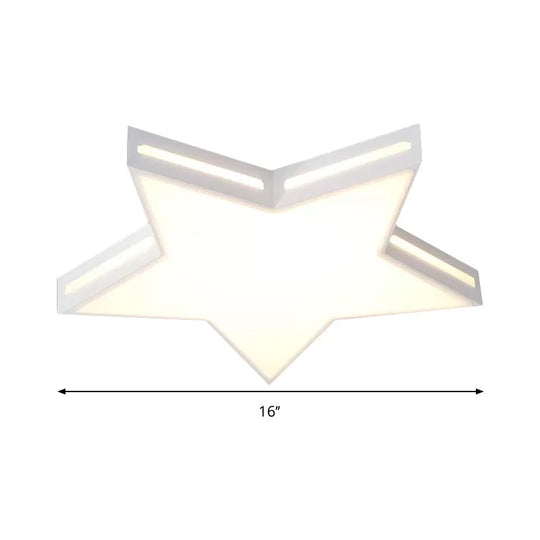 Modern White Star Led Ceiling Lamp For Boys’ Bedroom