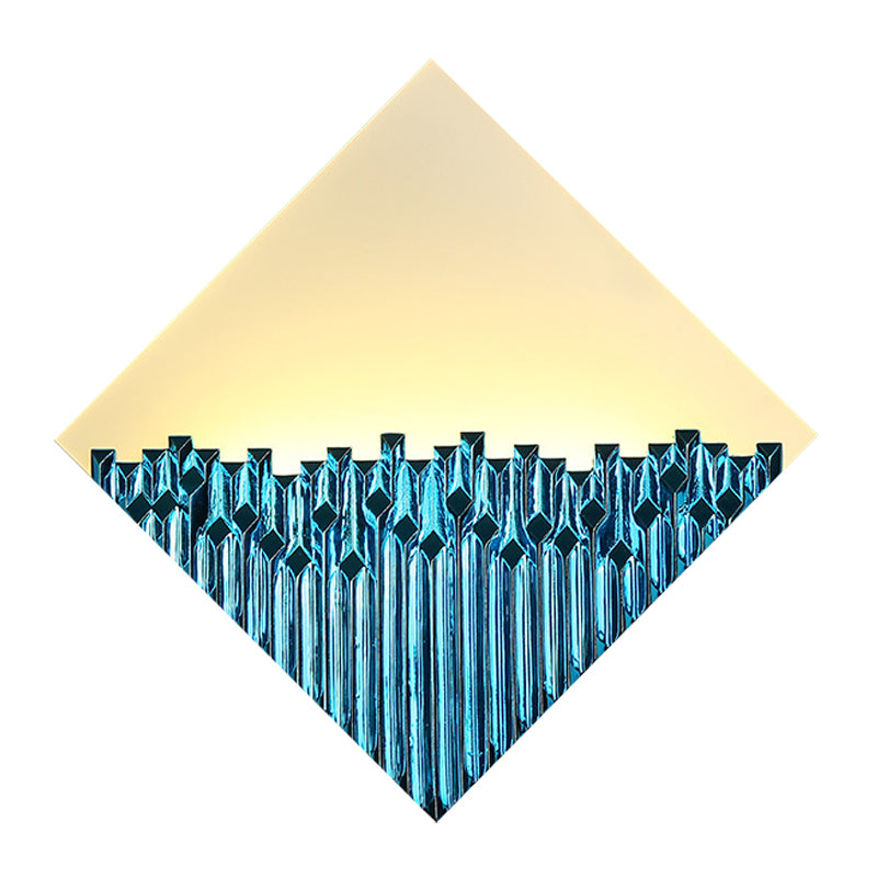 Harlequin Metallic Led Wall Lamp - Asia Inspired Acrylic Gold/Blue Surface