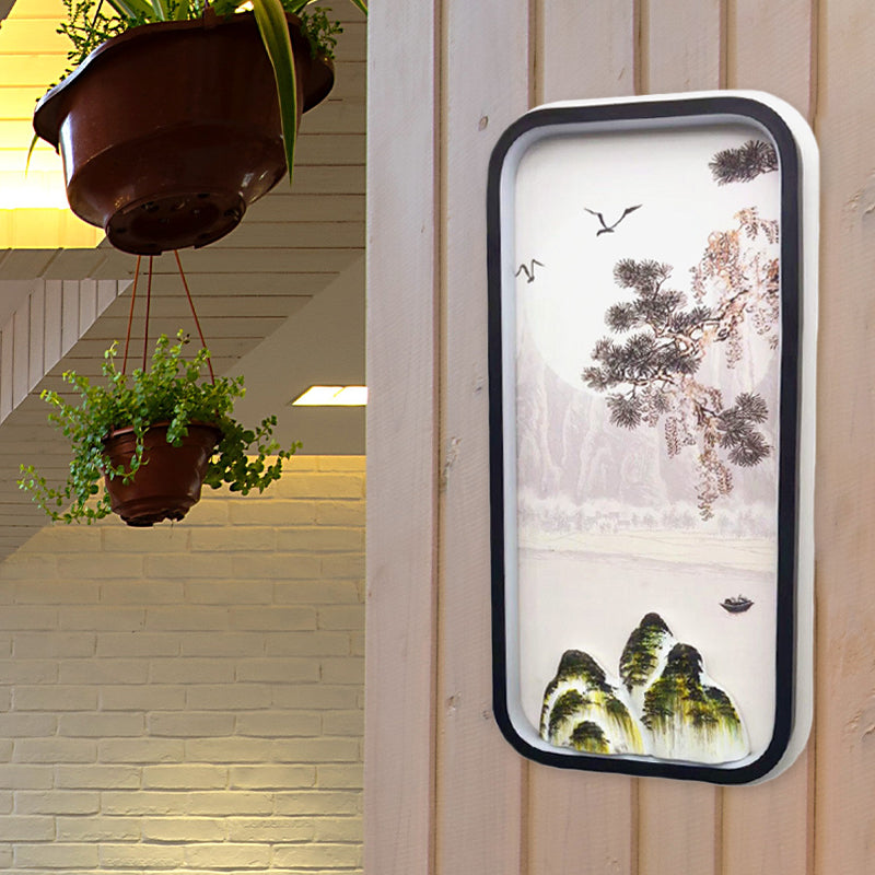 Modern Acrylic Pine Tree Led Wall Light In Black For Guest Room Décor / B