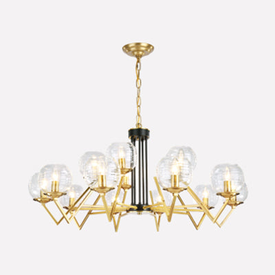 Muriel - Gold Candle Living Room Chandelier With Oval Shade Modern Elegant Pendant Light In Finish