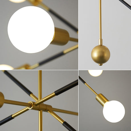 Modern Adjustable Linear Arm Chandelier Light With 6 Lights Ideal For Restaurants