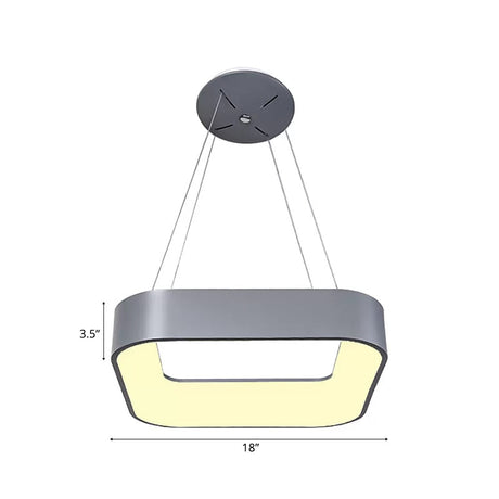 Sleek Metal Pendant Ceiling Light - Simple Design Gray Or White 1 Head Warm/White 18 23.5 Wide
