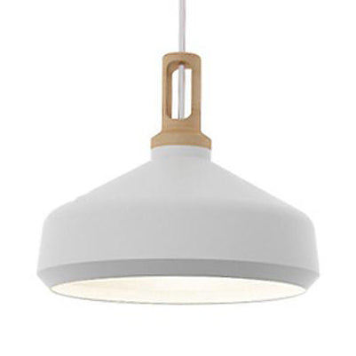 9.5/14 Wide White Pendant Lighting With Cone/Barn Metal Shade - Nordic Hanging Light For Dining Room