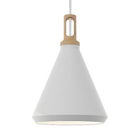 9.5/14 Wide White Pendant Lighting With Cone/Barn Metal Shade - Nordic Hanging Light For Dining Room