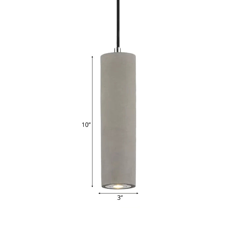 Nordic Style Tube Pendant Light In Grey - Warm/White