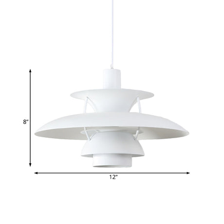 Designer Tiered Metal Pendant Light With Hanging Cord - 1 Ceiling Fixtures
