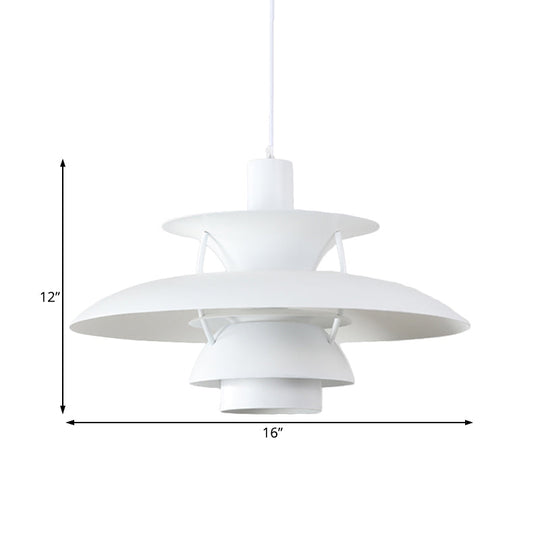 Designer Tiered Metal Pendant Light With Hanging Cord - 1 Ceiling Fixtures