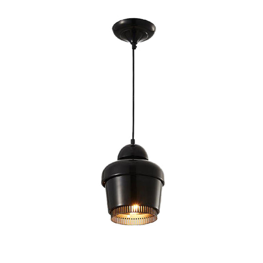 Modern Black/White/Chrome Jar Pendant Ceiling Light - Stylish Iron Hanging