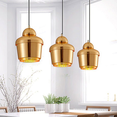 Modern Black And White Jar Pendant Light With Chrome Accents Gold