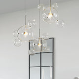 Gold Bubble Glass Pendant Light With Led Bulbs - Modernist Ceiling Lamp (1/4/6 Lights)